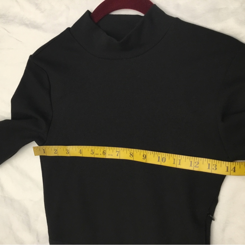 Zara Elegant Black Long Sleeve Dress - Picture 5 of 14
